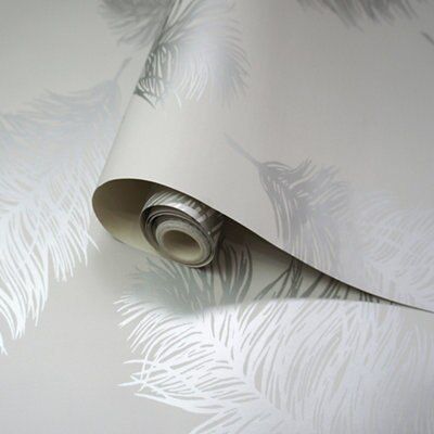 Holden Décor Alina plume Metallic effect Smooth Wallpaper | DIY at B&Q