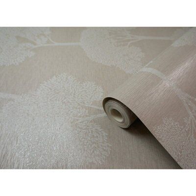 Holden Décor Ambleside Tree Mica effect Embossed Wallpaper