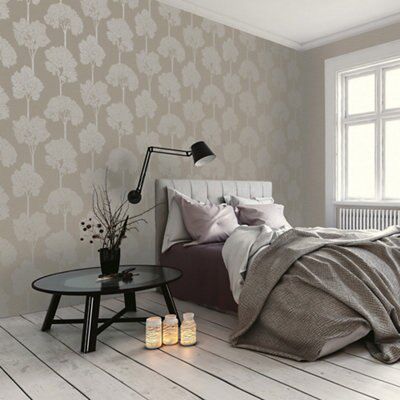 Holden Décor Ambleside Tree Mica effect Embossed Wallpaper