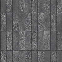 Holden Décor Black Tile Textured Wallpaper