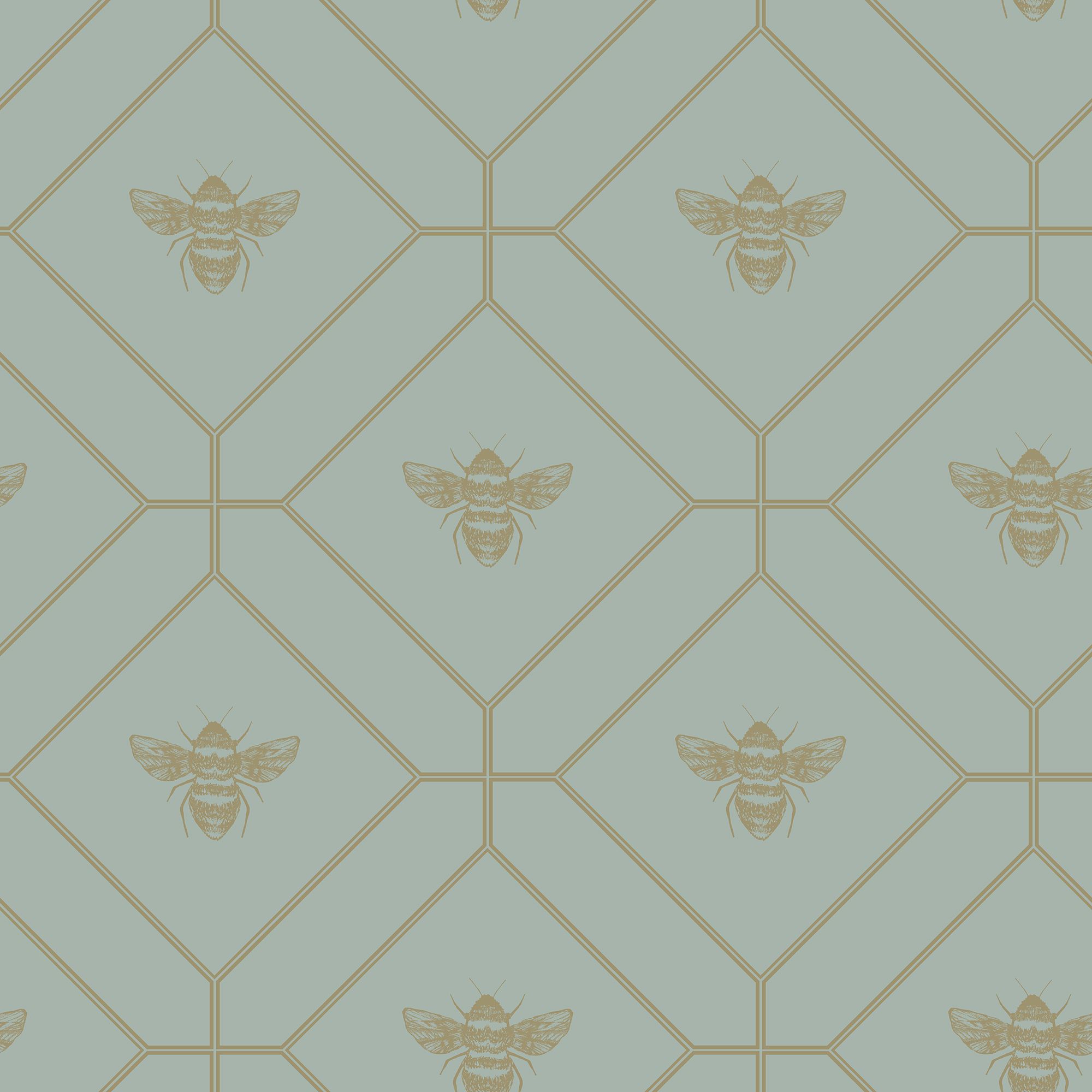 Holden Décor Blue Bee Smooth Wallpaper