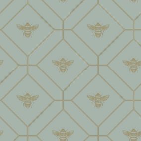 Holden Décor Blue Bee Smooth Wallpaper