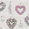 Holden Décor Gracie Dove & pink Floral Glitter effect Smooth Wallpaper