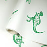 Holden Décor Green & white Dinosaur Smooth Wallpaper