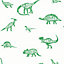 Holden Décor Green & white Dinosaur Smooth Wallpaper