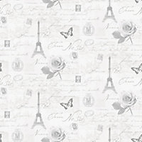 Holden Décor Grey Paris Smooth Wallpaper Sample
