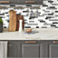 Holden Décor Grey & white Tile Metallic effect Blown Wallpaper Sample