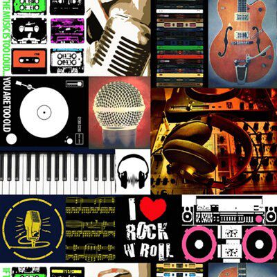 Holden Décor I love rock & roll Multicolour Wallpaper