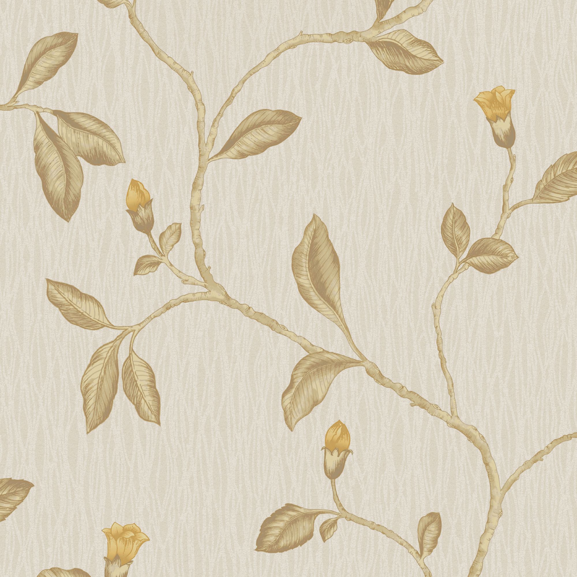 Holden Décor Lia Beige & yellow Floral trail Smooth Wallpaper Sample