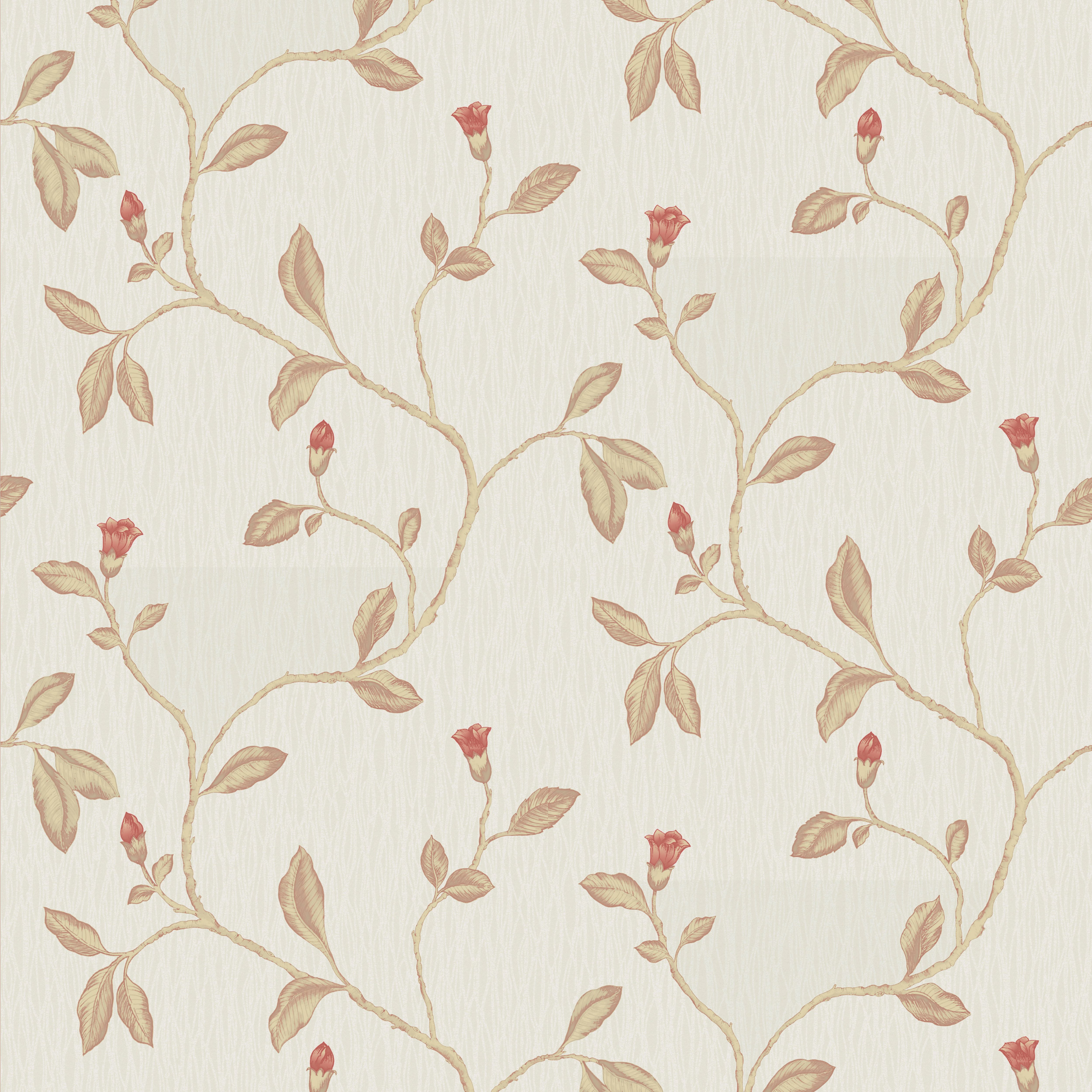 Holden Décor Lia Red Floral trail Smooth Wallpaper Sample