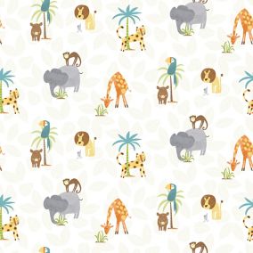 Holden Décor Multicolour Jungle animals Smooth Wallpaper Sample