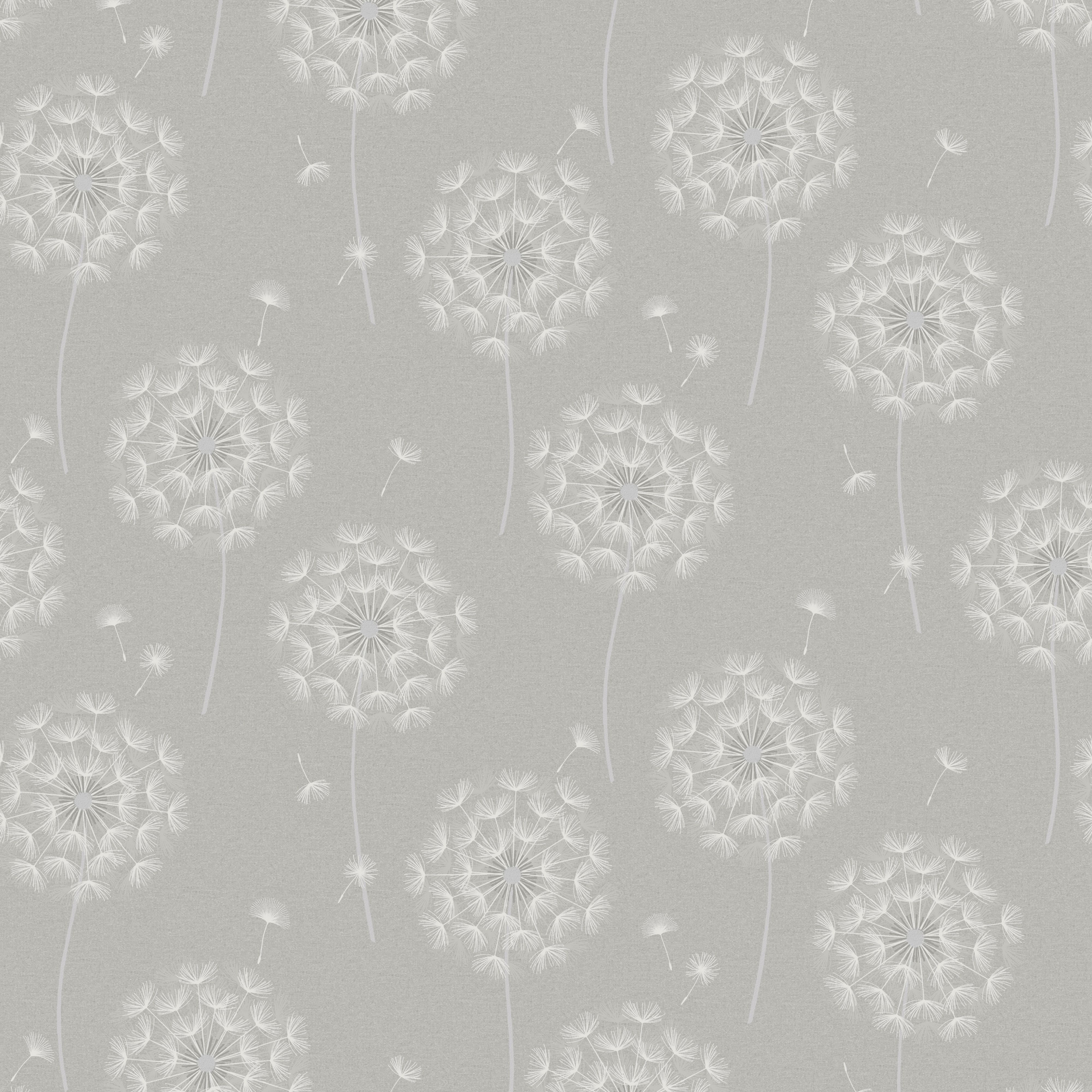 Holden Décor Opus Allora Grey Metallic effect Dandelion Embossed Wallpaper Sample