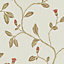 Holden Décor Opus Lia Red Floral trail Metallic effect Embossed Wallpaper