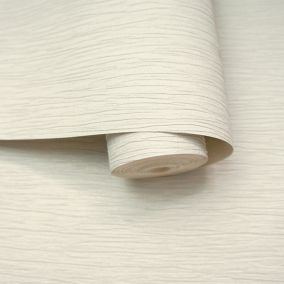 Holden Décor Opus Loretta Neutral Fabric effect Textured Wallpaper