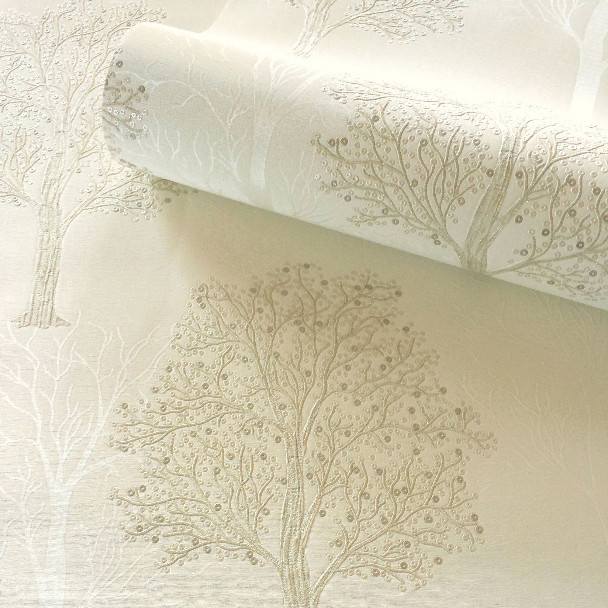 Holden D�écor Opus Ornella Cream Tree Embossed Wallpaper