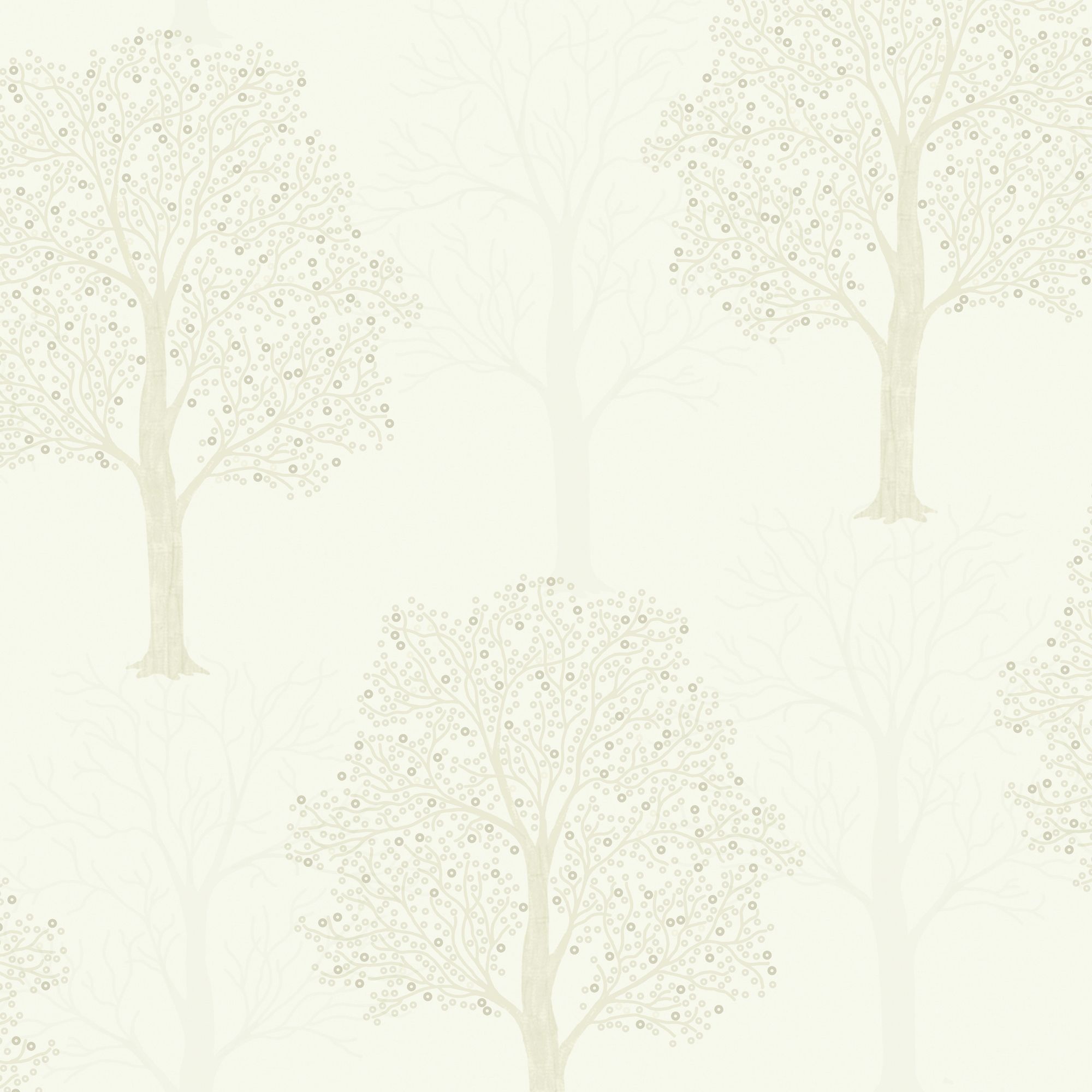 Holden Décor Opus Ornella Cream Tree Metallic effect Embossed Wallpaper Sample