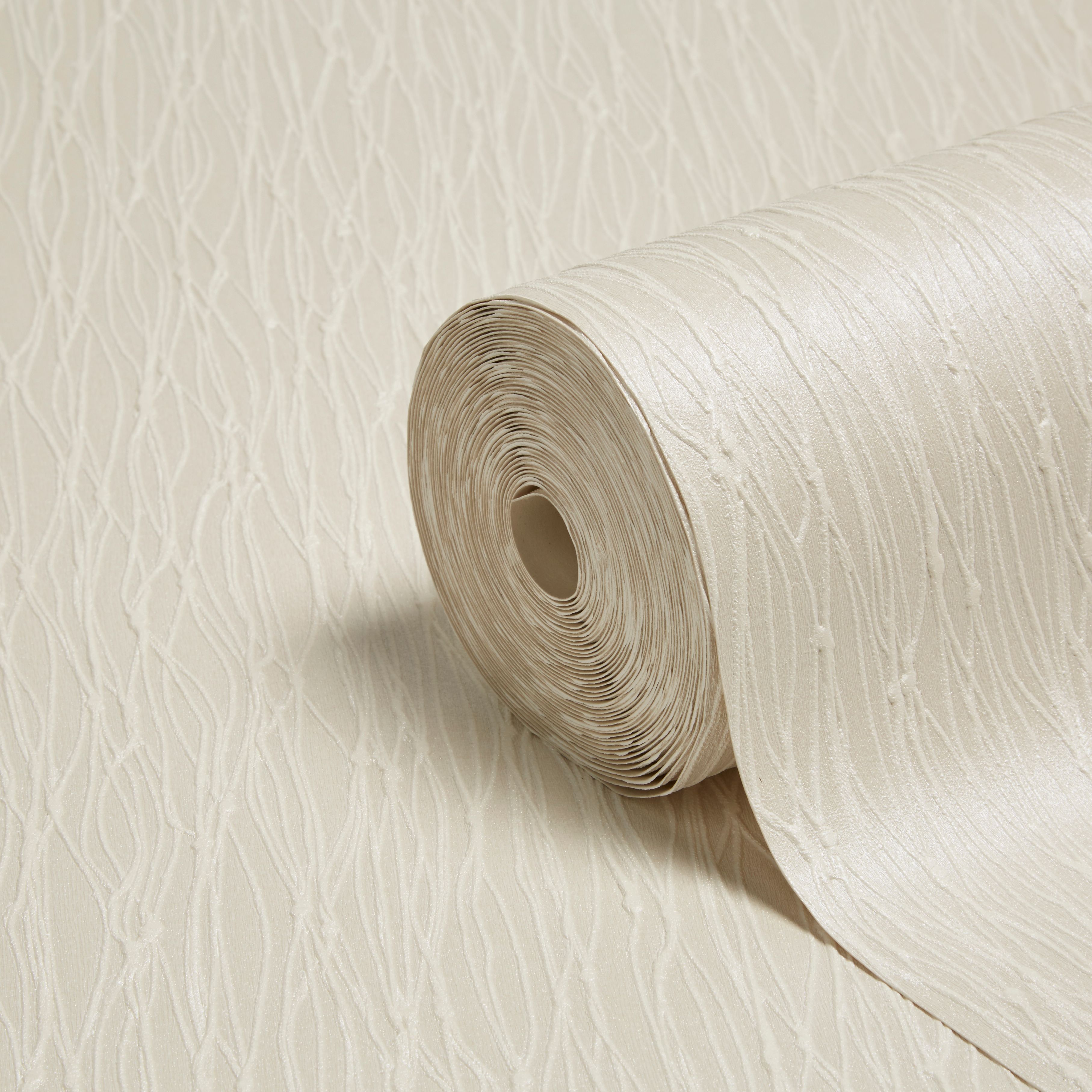 Holden Décor Opus Siena Cotton Fabric effect Shabby chic Textured Wallpaper