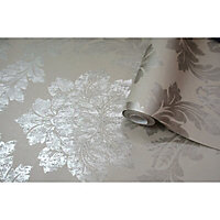 Holden Décor Paulo Taupe Damask Metallic effect Smooth Wallpaper