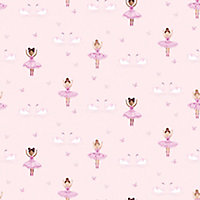 Holden Décor Pink & purple Ballerina Glitter effect Smooth Wallpaper Sample