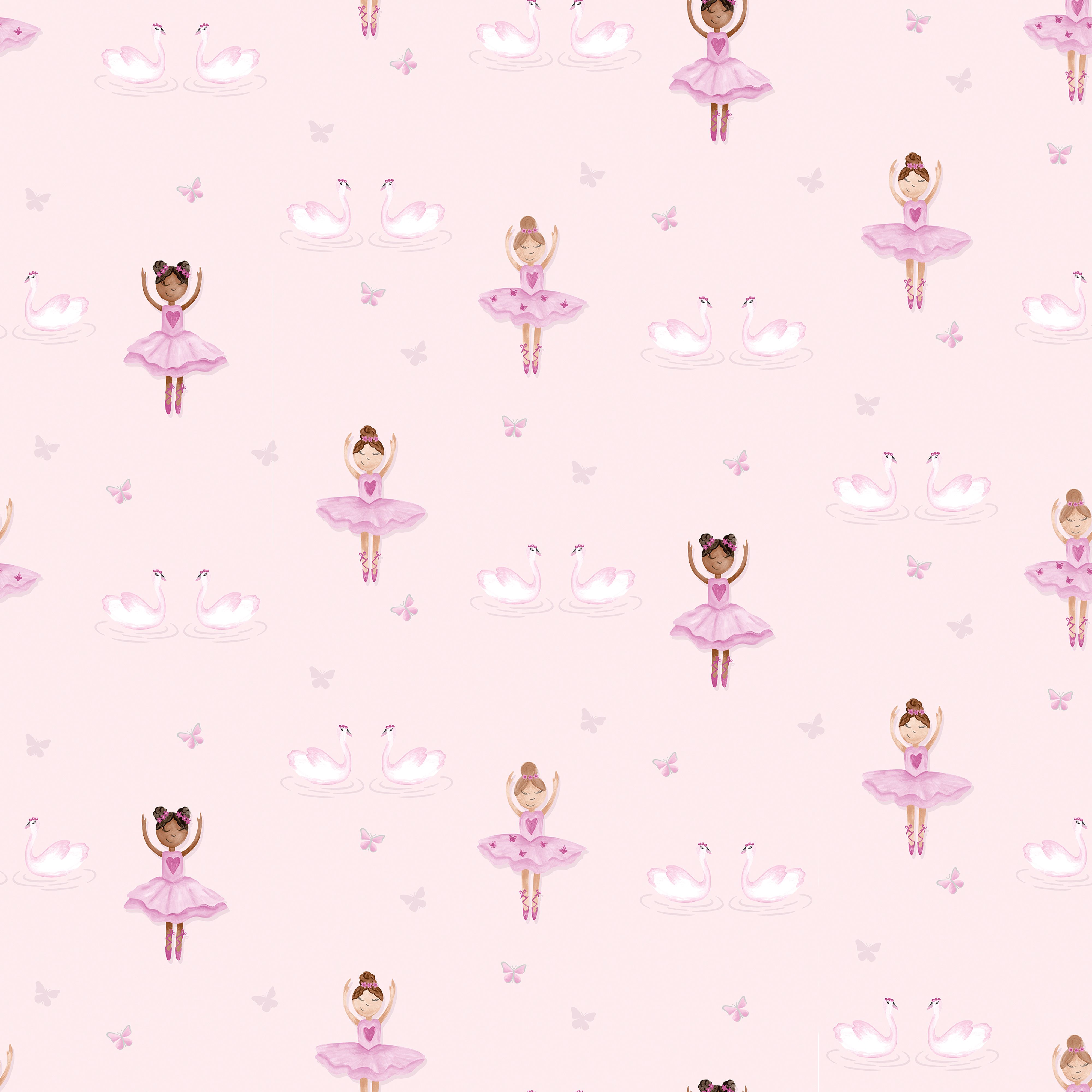 Holden Décor Pink & purple Ballerina Glitter effect Smooth Wallpaper ...