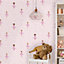 Holden Décor Pink & purple Glitter effect Ballerina Smooth Wallpaper Sample