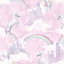 Holden Décor Pink & purple Glitter effect Unicorn Smooth Wallpaper Sample