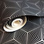 Holden Décor Statement Black Geometric Metallic effect Smooth Wallpaper