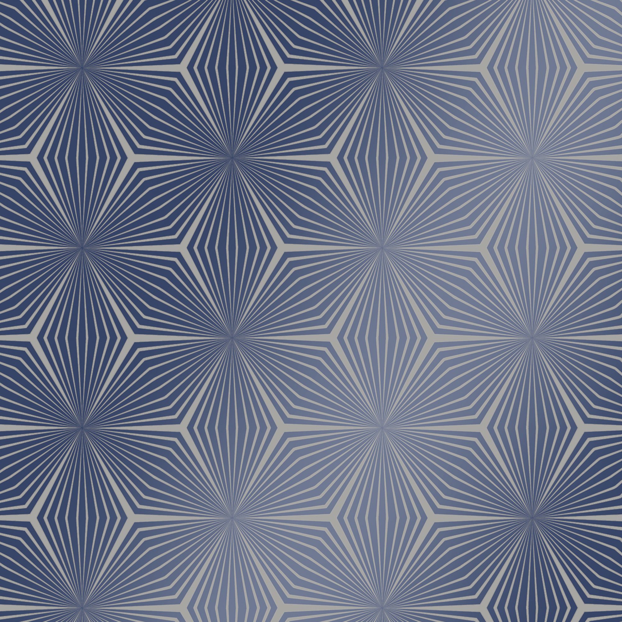Holden Décor Statement Blue Metallic effect Geometric Smooth Wallpaper Sample