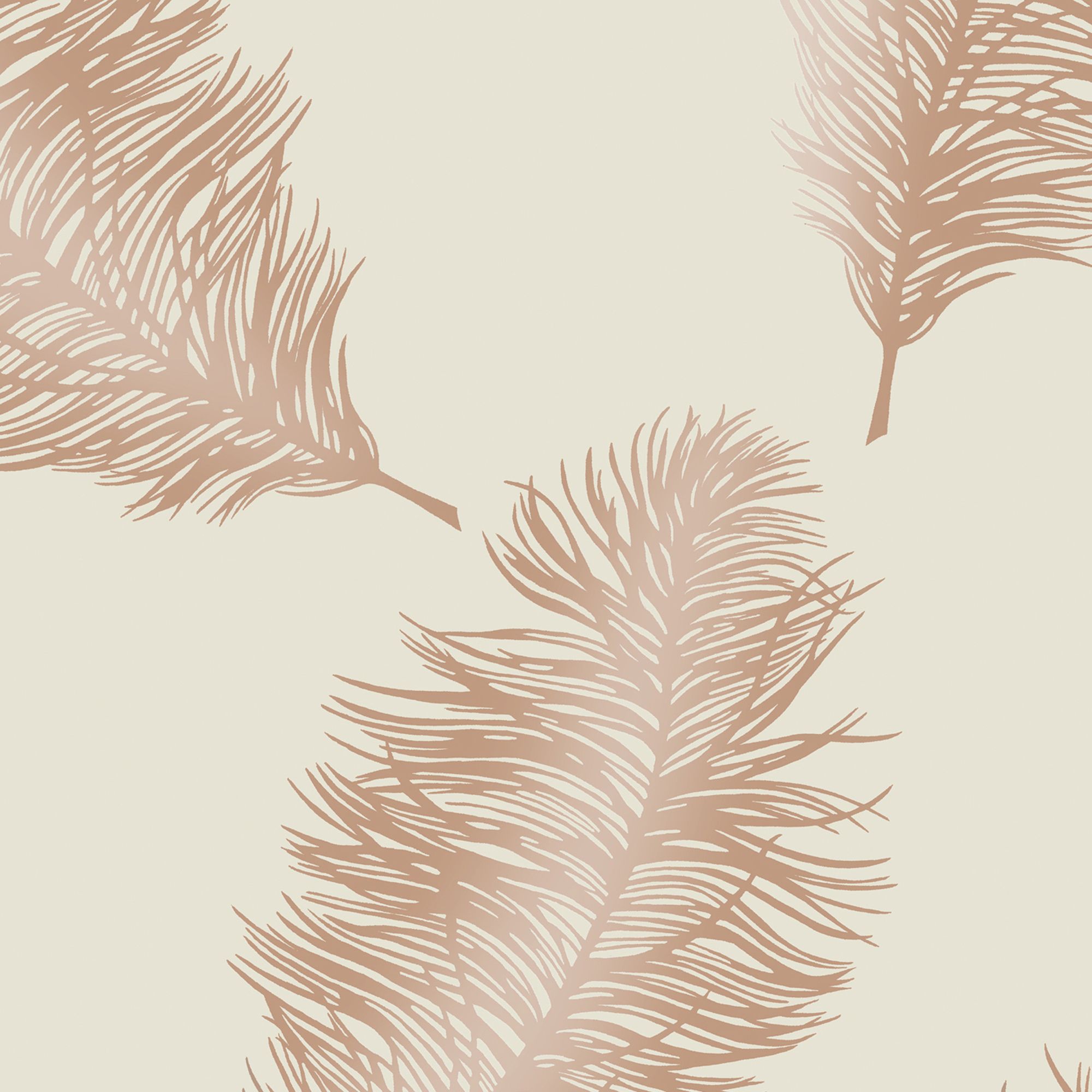 Holden Décor Statement Cream Metallic effect Feather Smooth Wallpaper Sample