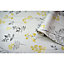 Holden Décor Statement Farley Grey & yellow Floral Smooth Wallpaper