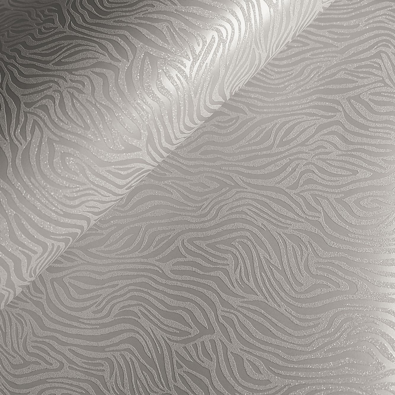Holden Décor Statement Gilver & taupe Glitter effect Zebra print Textured Wallpaper