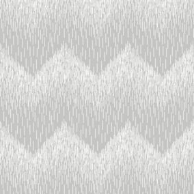 Holden Décor Statement Grey Chevron Glitter effect Textured Wallpaper Sample