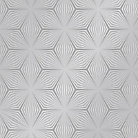 Holden Décor Statement Grey Geometric Metallic effect Smooth Wallpaper Sample