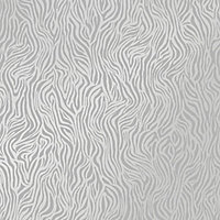 Holden Décor Statement Grey Glitter effect Zebra print Textured Wallpaper Sample