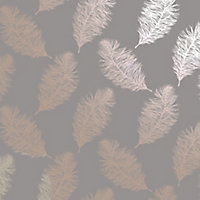Holden Décor Statement Grey Metallic effect Feather Smooth Wallpaper Sample