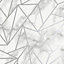 Holden Décor Statement Jantis Grey Geometric Metallic effect Smooth Wallpaper Sample