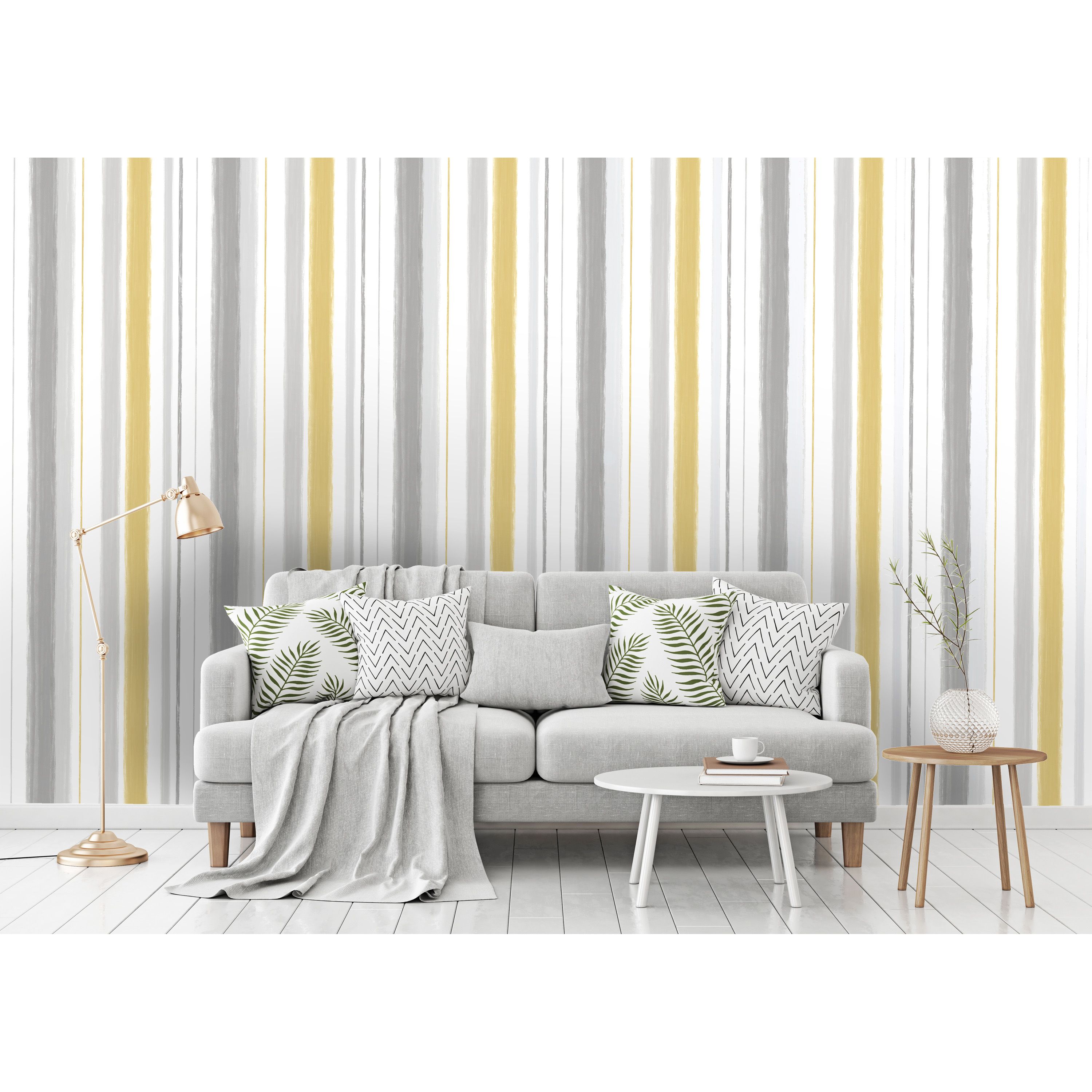 Grey & on sale mustard wallpaper