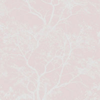 Holden Décor Statement Whispering Pink Glitter effect Tree Textured Wallpaper Sample