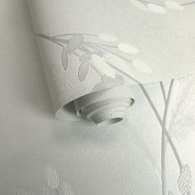 Holden Décor White Floral Embossed Wallpaper
