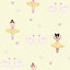 Holden Décor Yellow Glitter effect Ballerina Smooth Wallpaper Sample