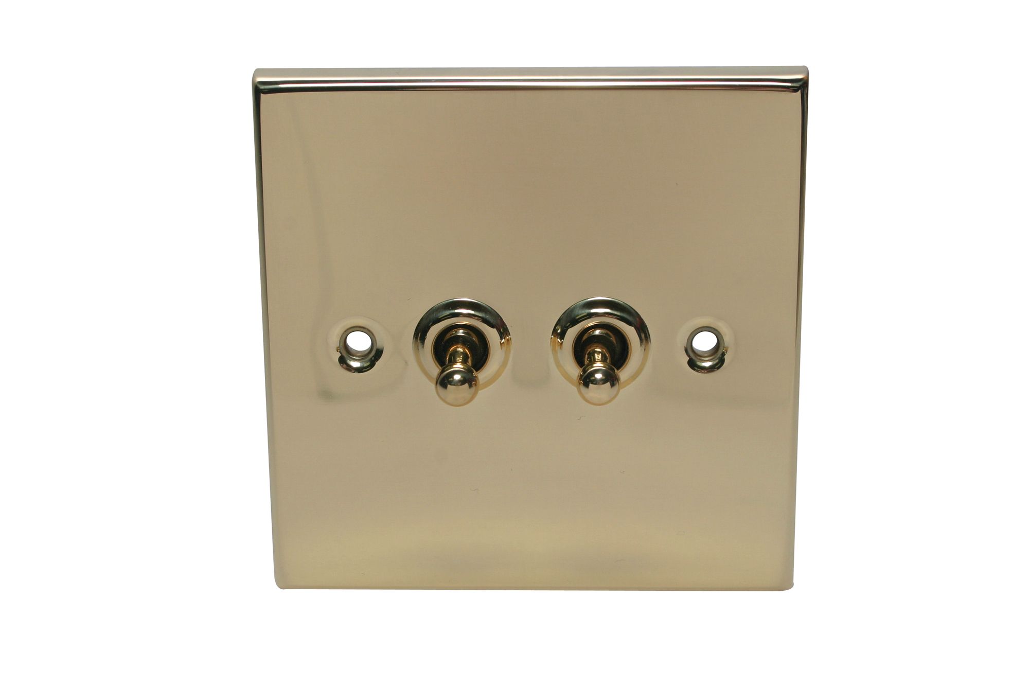 Holder 10A 2 way 1 gang Toggle switch Gloss Brass effect