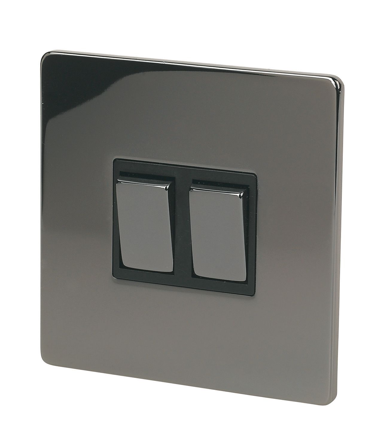 Holder 10A 2 way Nickel effect Double light Switch