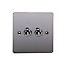 Holder 10A 2 way Polished black nickel effect Double Toggle Switch