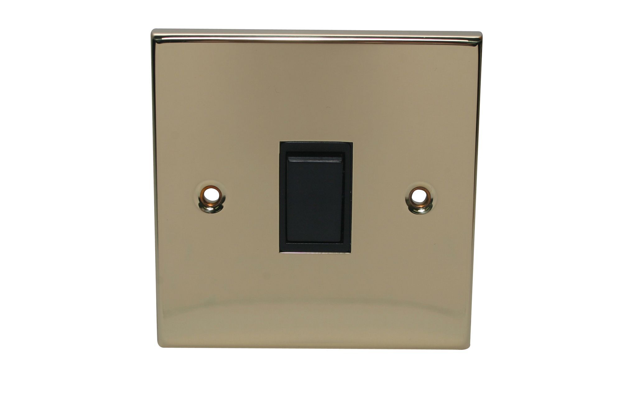 Holder 10A 2 way Polished brass effect Single Light Switch DIY at B&Q