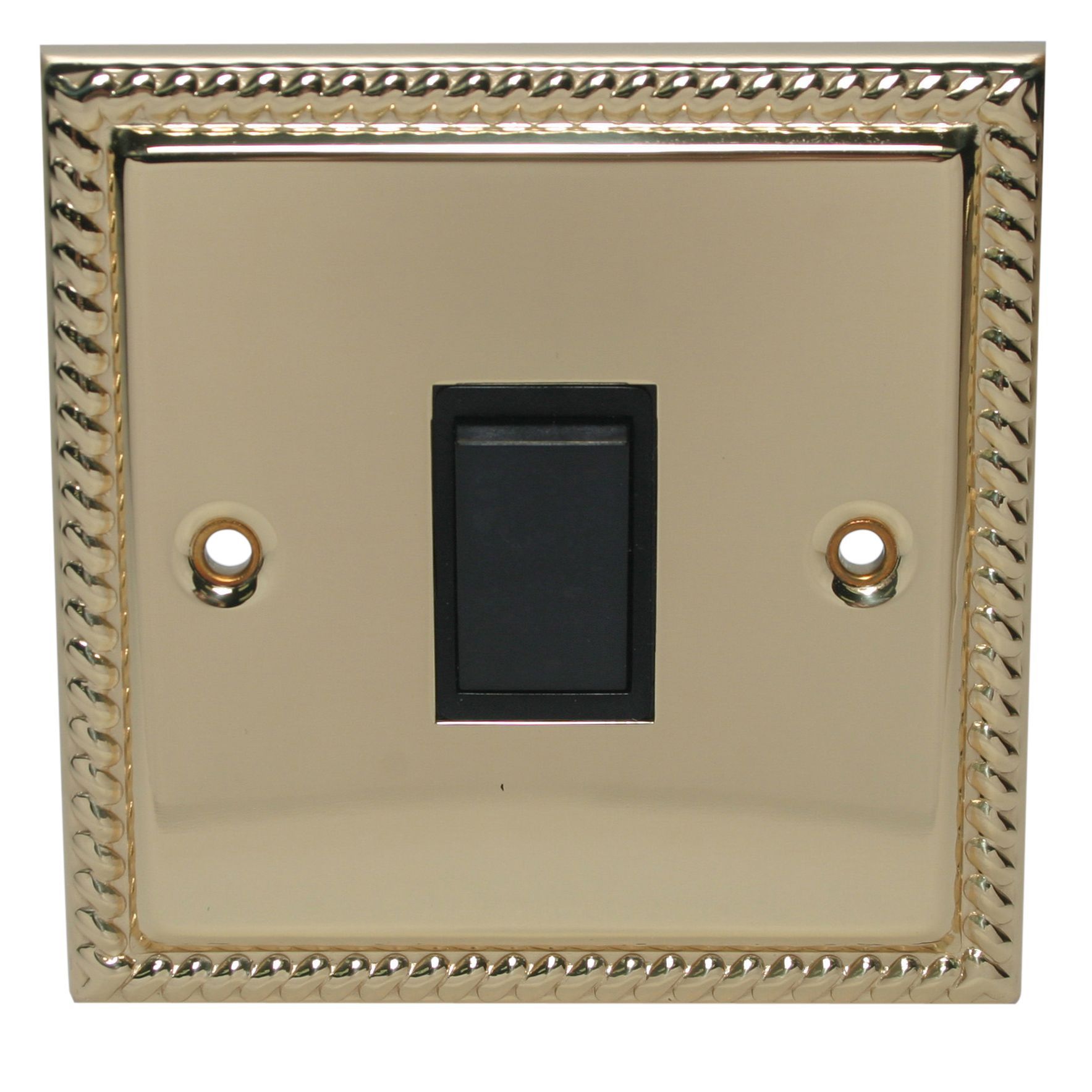 Holder 10A Single 2 way Raised Screwed Intermediate switch Brass effect