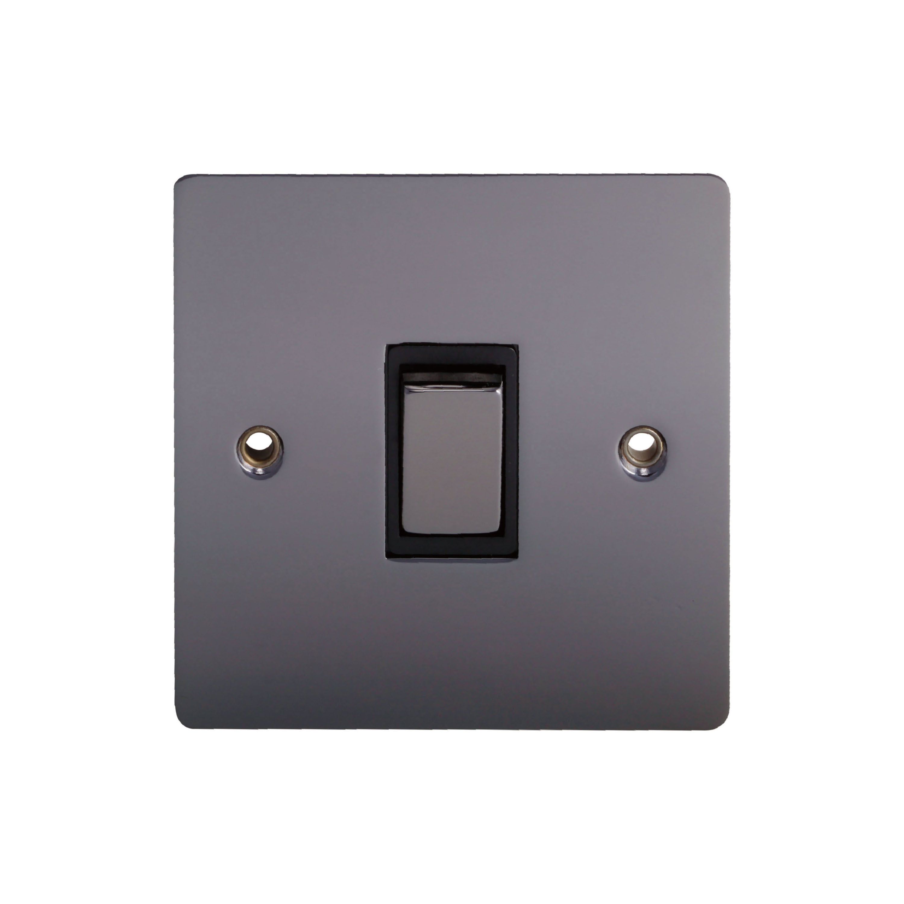 Holder 10A Single Flat Screwed Intermediate switch Black Nickel effect