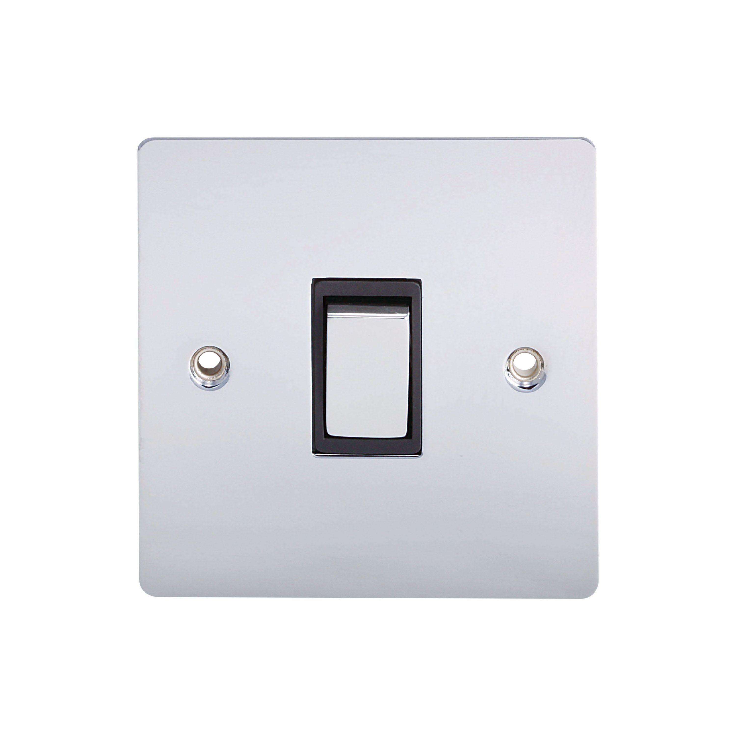Holder 10A Single Flat Screwed Intermediate switch Chrome effect
