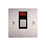 Holder 20A Brushed stainless steel effect Single Switch