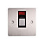 Holder 20A Brushed stainless steel effect Single Switch