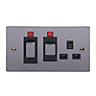 Holder 45A Black nickel effect Switched Cooker switch & socket